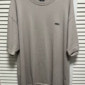Obey Men's Taupe Short Sleeve Tee